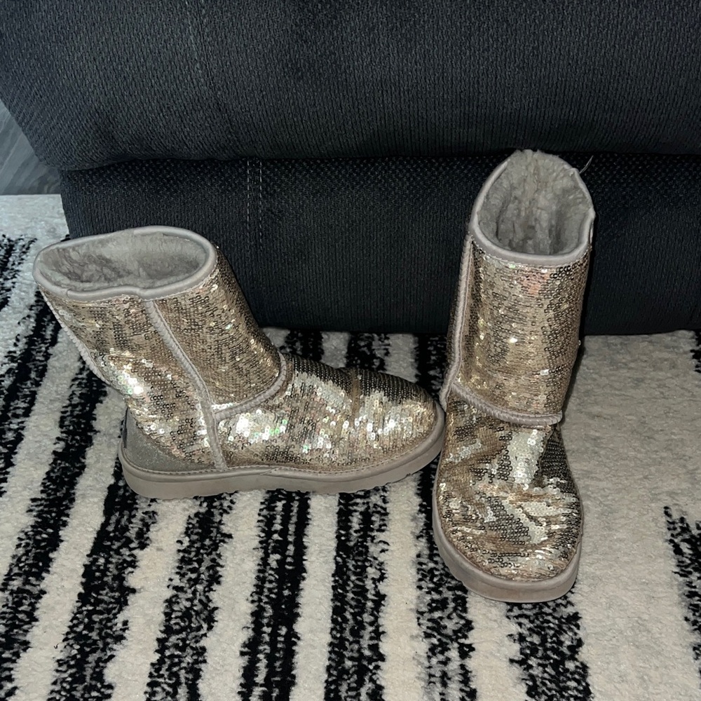 UGG Glittery Silver Winter Boots